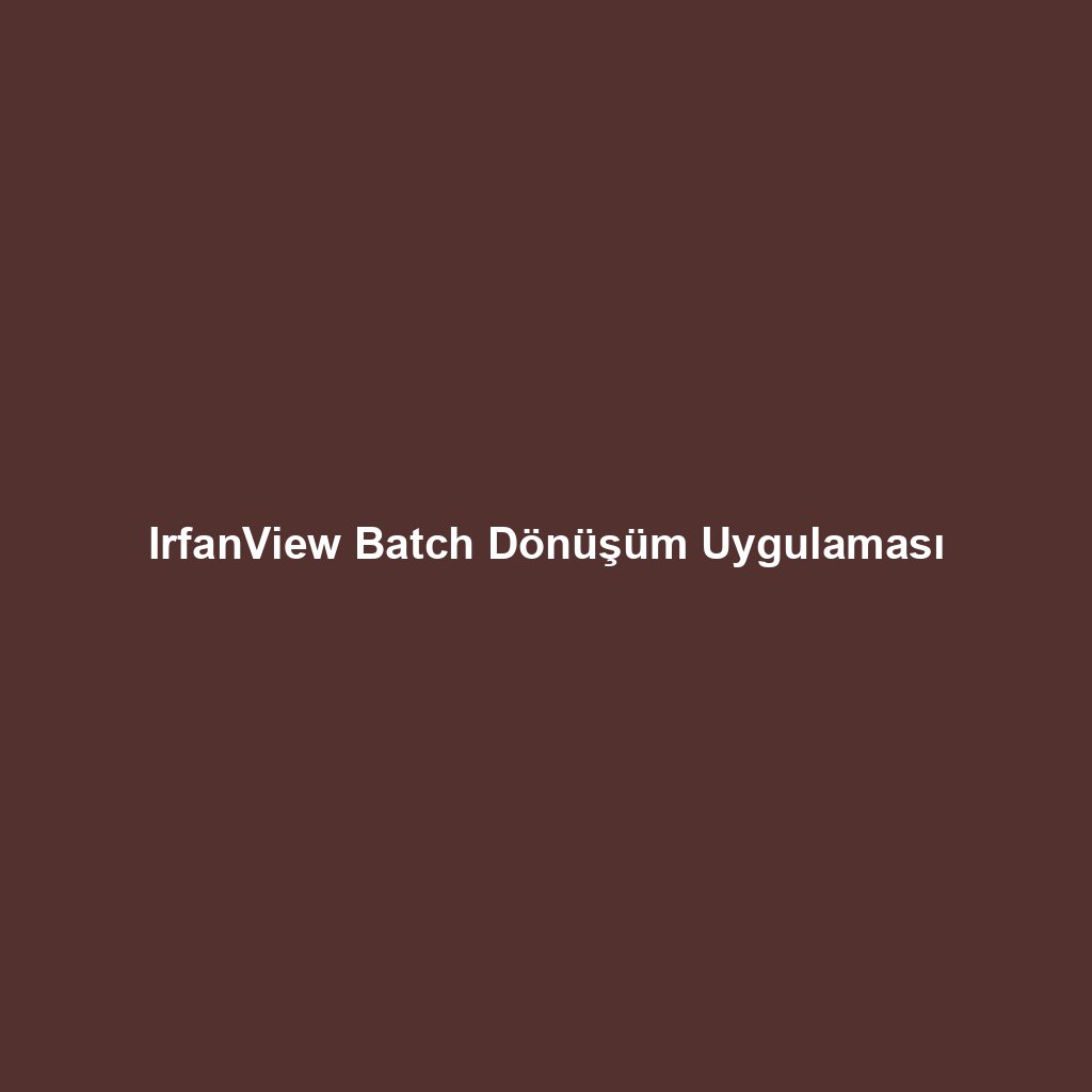 IrfanView Batch Dönüşüm Uygulaması